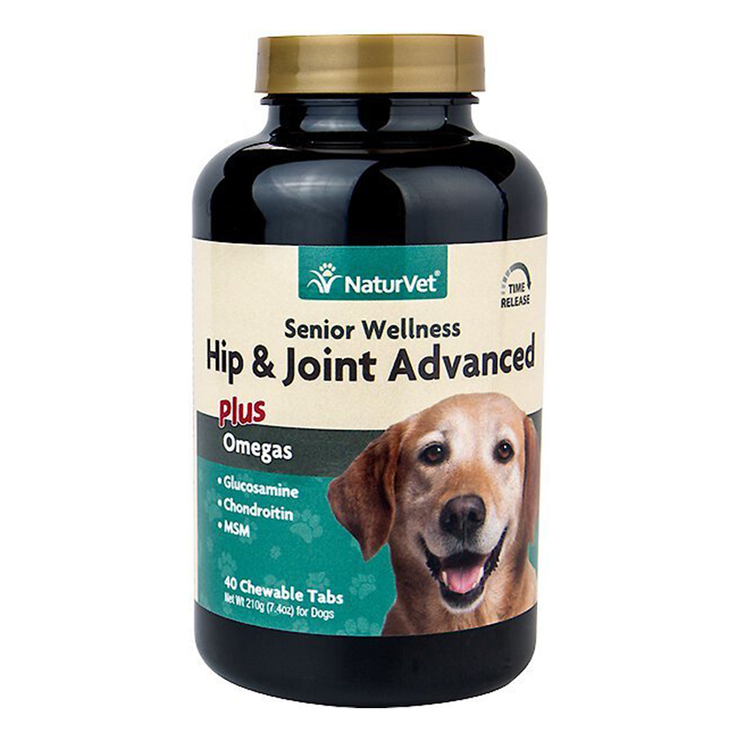 NaturVet Senior Wellness Hip & Joint Advanced Glucosamine, Chondroitin & MSM Plus Omegas Dog Supplement