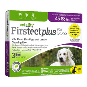 Vetality Firstect Plus for Dogs, 45-88 Pounds, 3 Doses