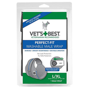 Vet's Best PerfectFit Washable Wrap For Male Dogs, Large/XL