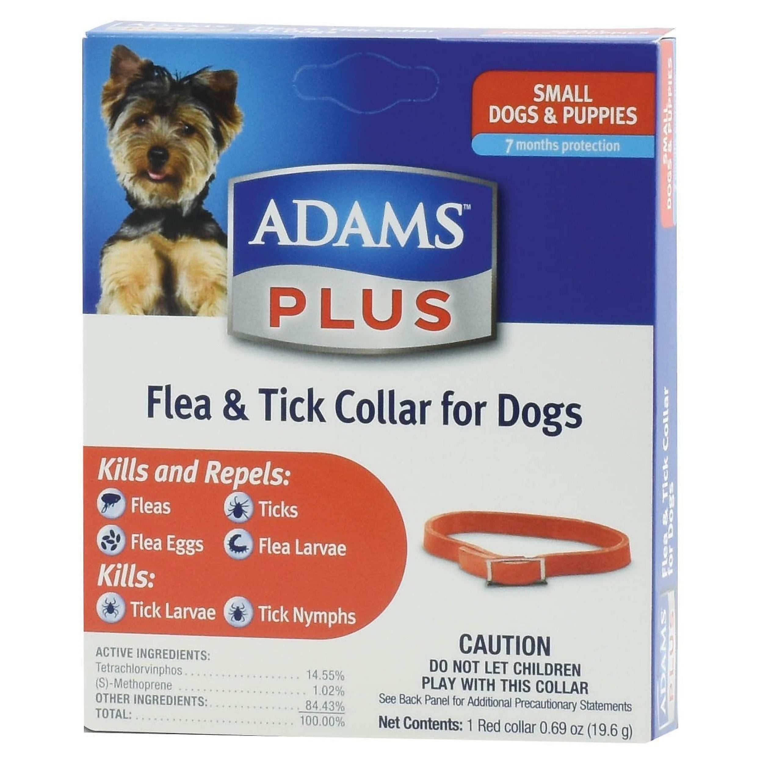 Adams Flea & Tick Collar for Dogs, Extra Small/Toy & Small Breeds, 1 Collar (7-mos. supply)