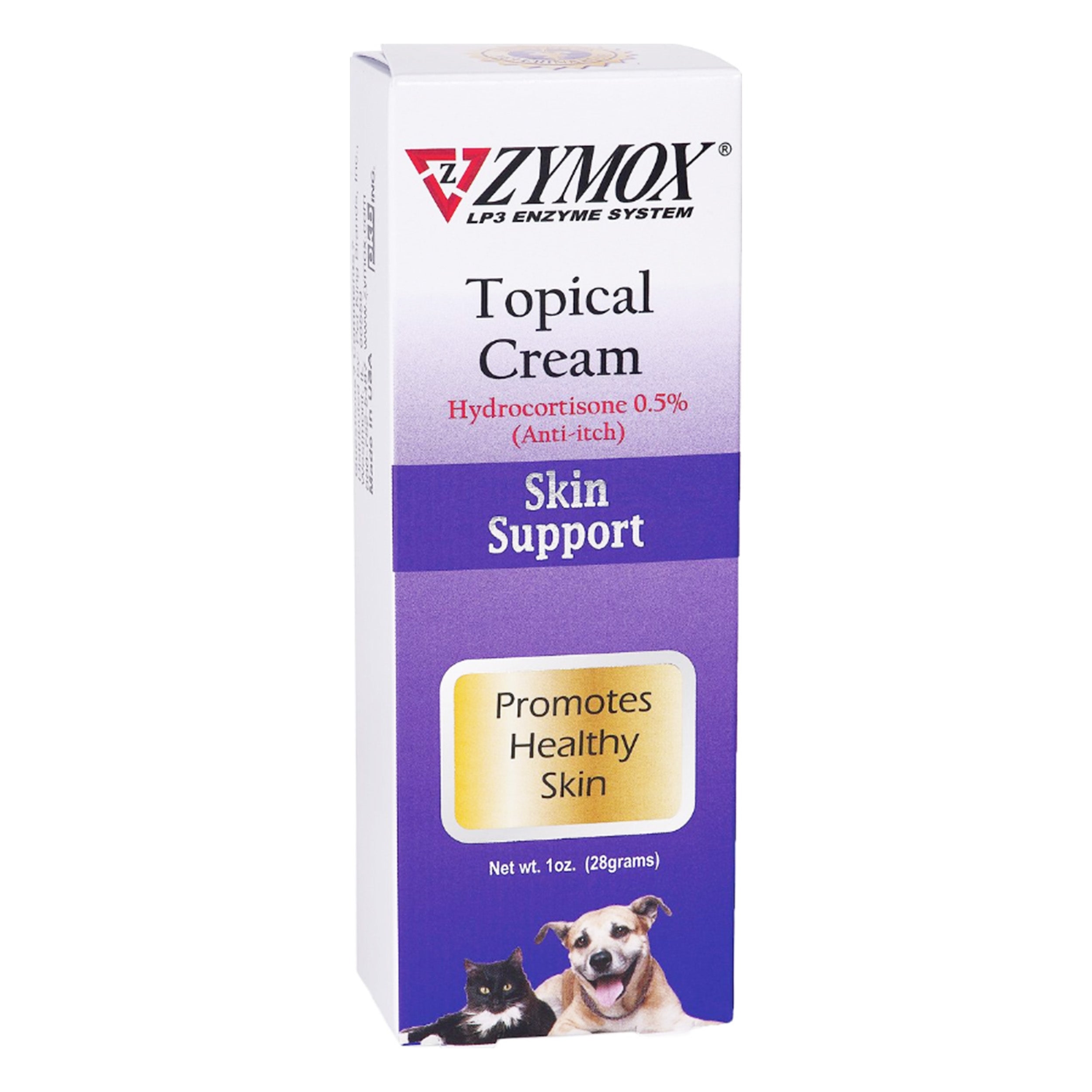 Zymox Topical Cream with Hydrocortisone 0.5% for Dogs & Cats, 1-oz bottle