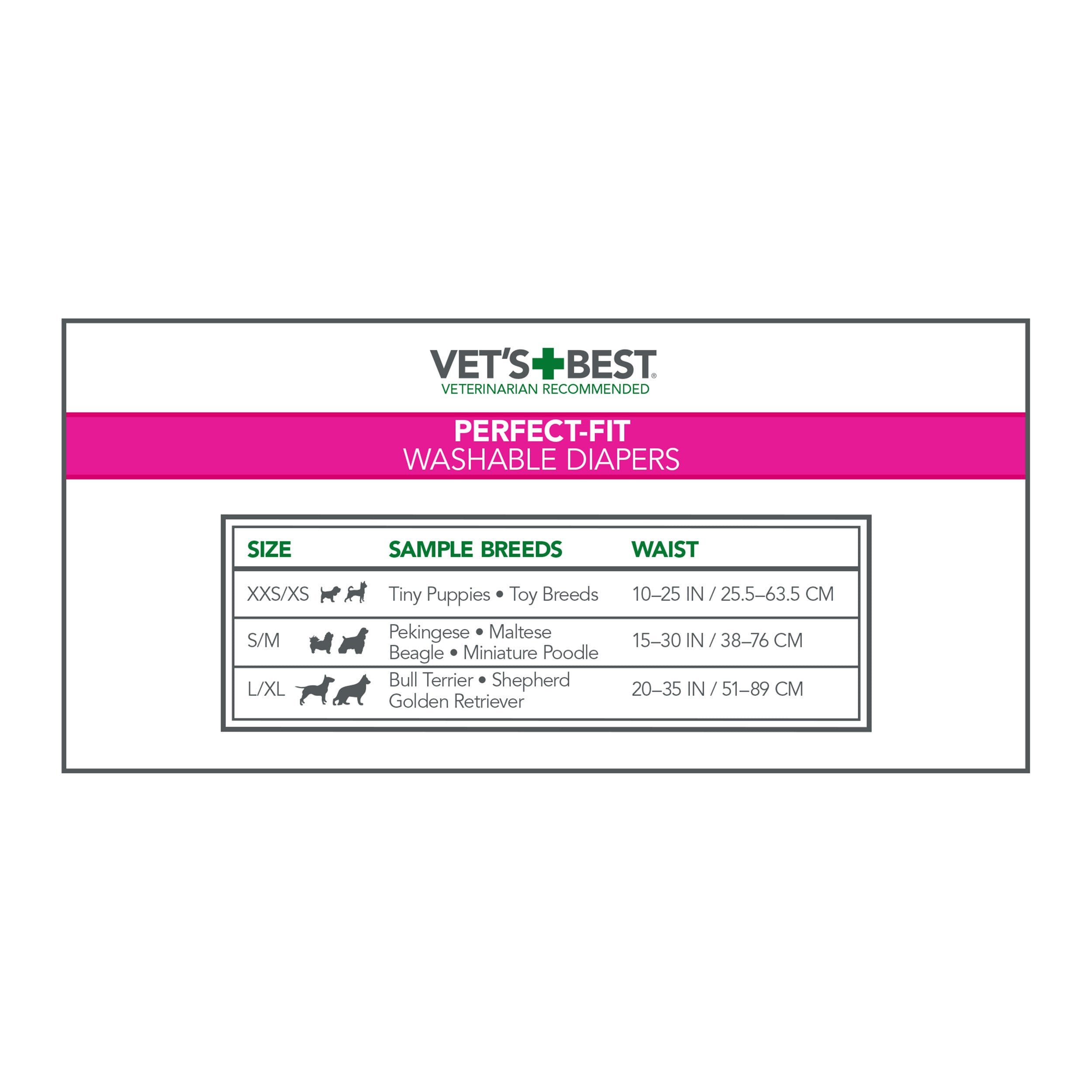 Vet's Best PerfectFit Washable Diaper For Female Dogs, Large/XL