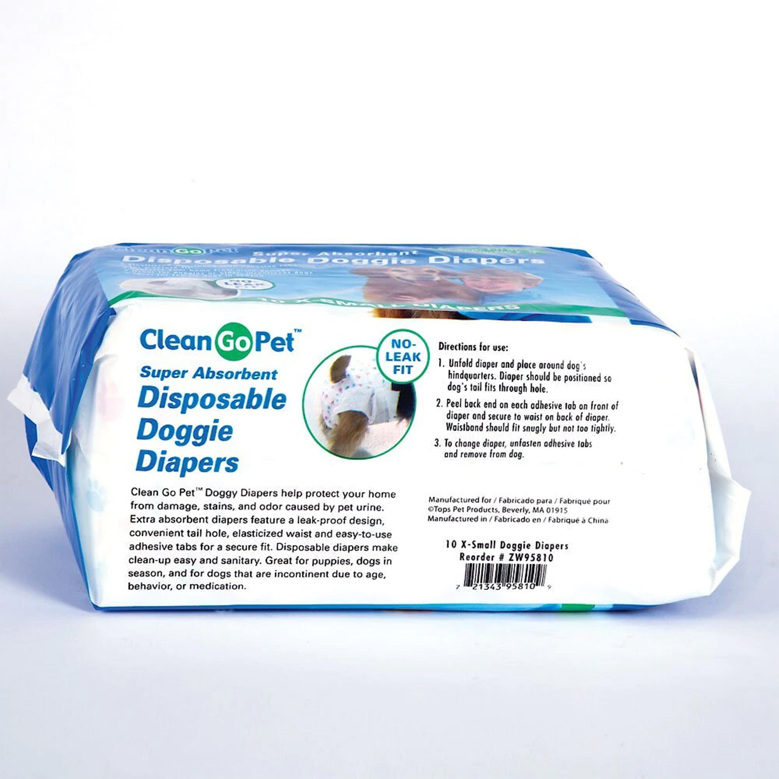 CleanGoPet Super Absorbent Disposable Doggy Diapers