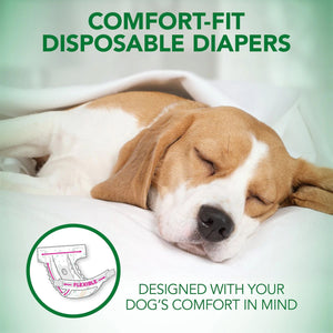Vet's Best 12 Count Comfort Fit Disposable Female Dog Diapers, Large/Xl