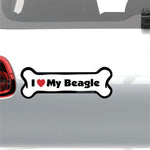 Load image into Gallery viewer, "I Love My Beagle" Bone Magnet