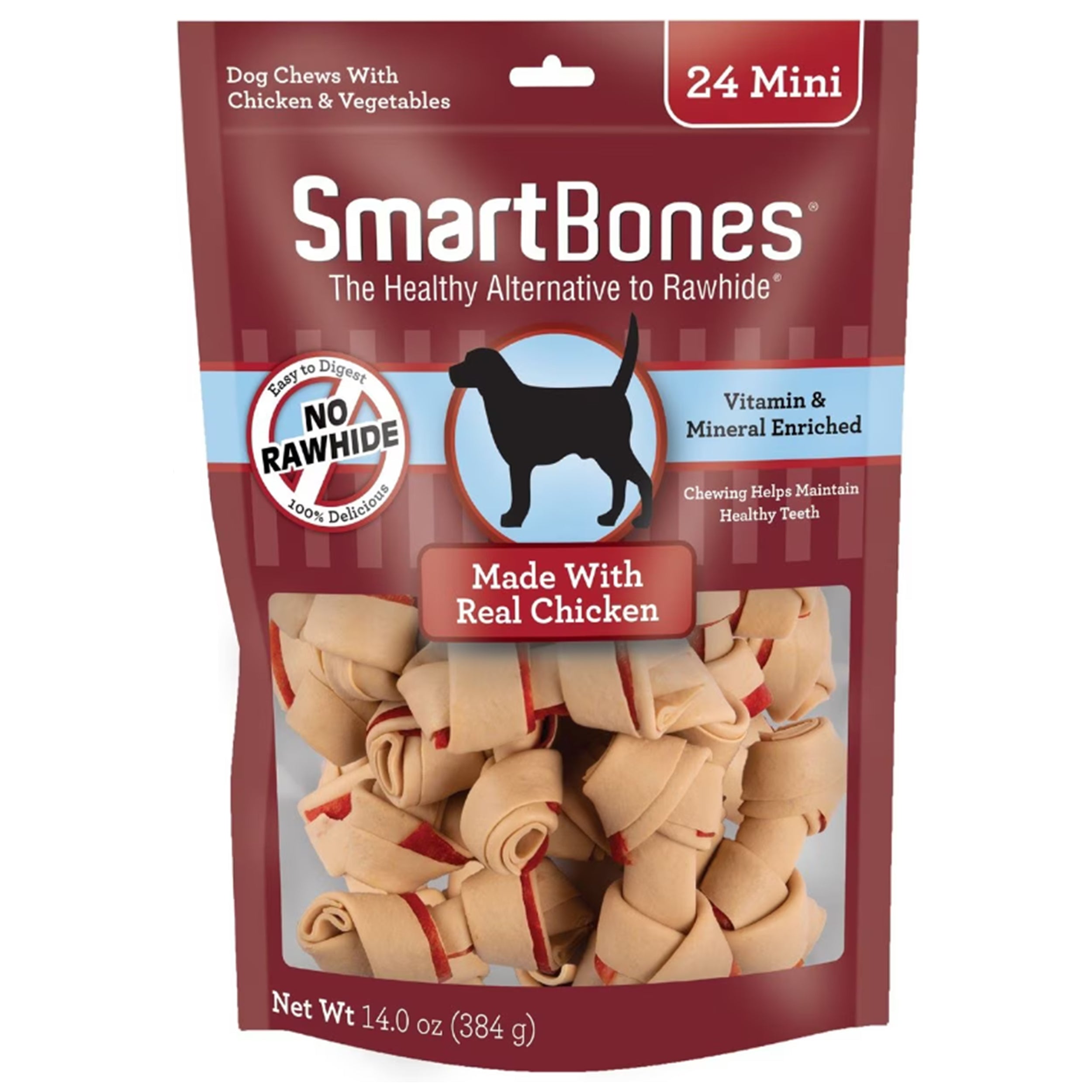 SmartBones Mini Chicken Chew Bones Dog Treats, 24 Count