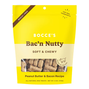 Bocce's Bakery Bac'n Nutty PB & Bacon Recipe Soft & Chewy Dog Treats
