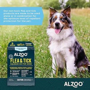 Flea & Tick Squeeze-On for Dogs, Help Repel Fleas, Ticks & Mosquitos, Up to 3-Months Protection, 100% Plant-Based Active Ingredients, Water-Resistant, 3 EZ-On Applicators Per Pack