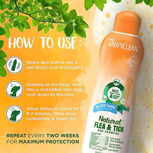 TropiClean Maximum Strength Natural Flea & Tick Dog Shampoo, 20-oz bottle