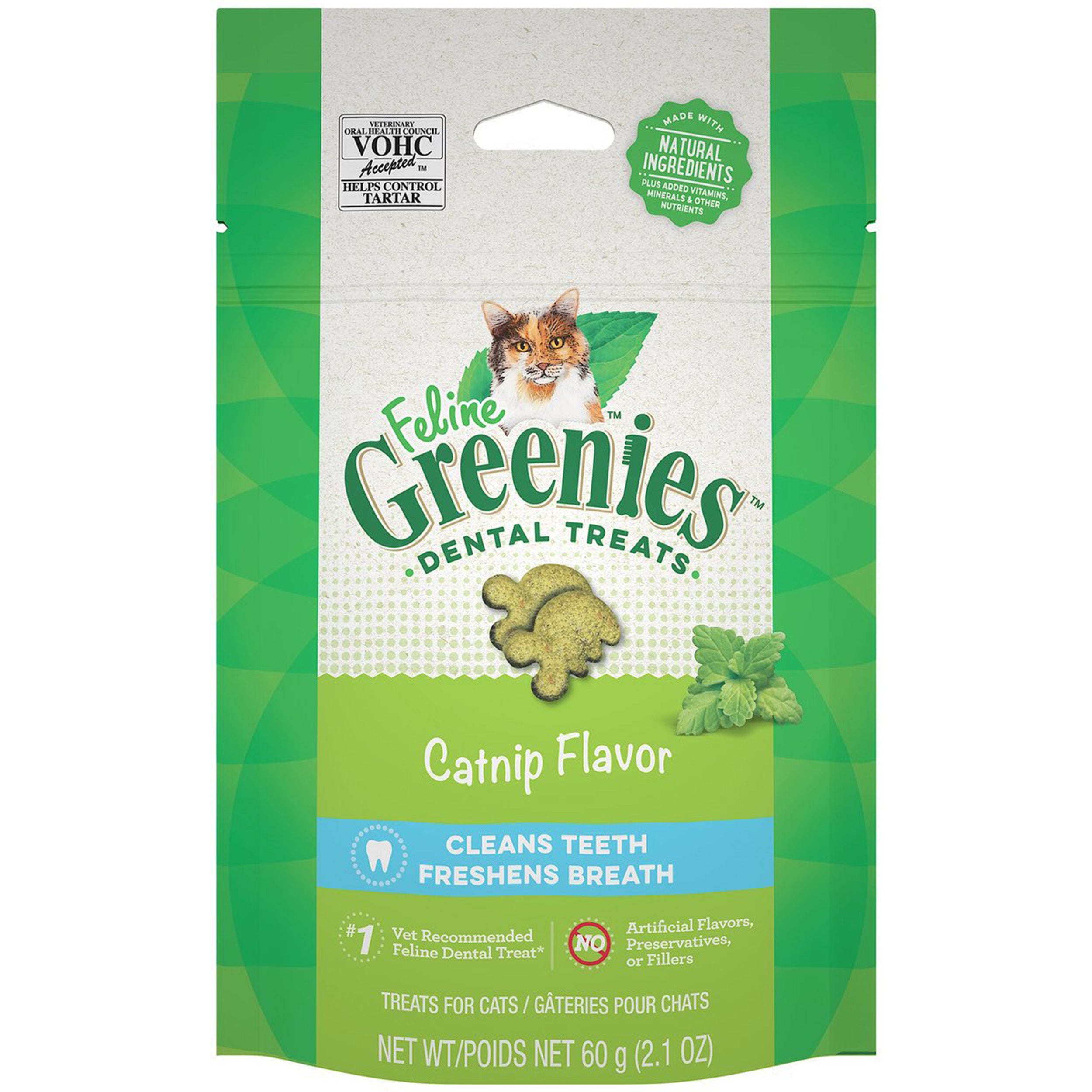 Greenies Feline Catnip Flavor Adult Cat Treats, 2.1 OZ