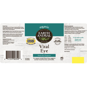 Earth Animal Natural Remedies Vital Eye Liquid Homeopathic Vision Supplement for Dogs & Cats, 2-oz bottle