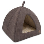 Load image into Gallery viewer, Linen Dog &amp; Cat Soft Tent-Bed, Brown

