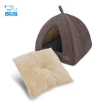 Load image into Gallery viewer, Linen Dog &amp; Cat Soft Tent-Bed, Brown
