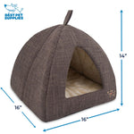 Load image into Gallery viewer, Linen Dog &amp; Cat Soft Tent-Bed, Brown
