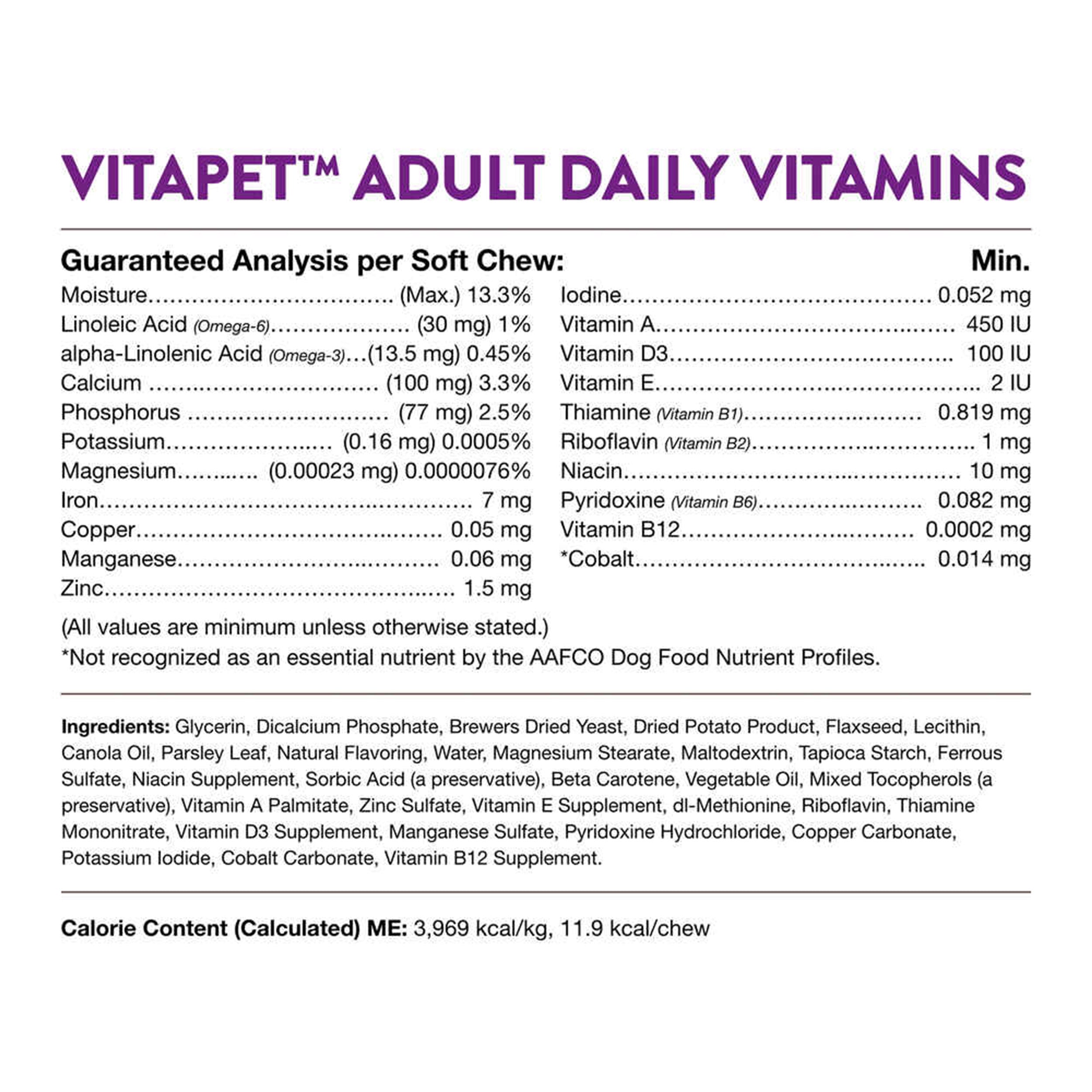 NaturVet VitaPet Adult Plus Breath Aid Soft Chews Multivitamin for Dogs, 60 count