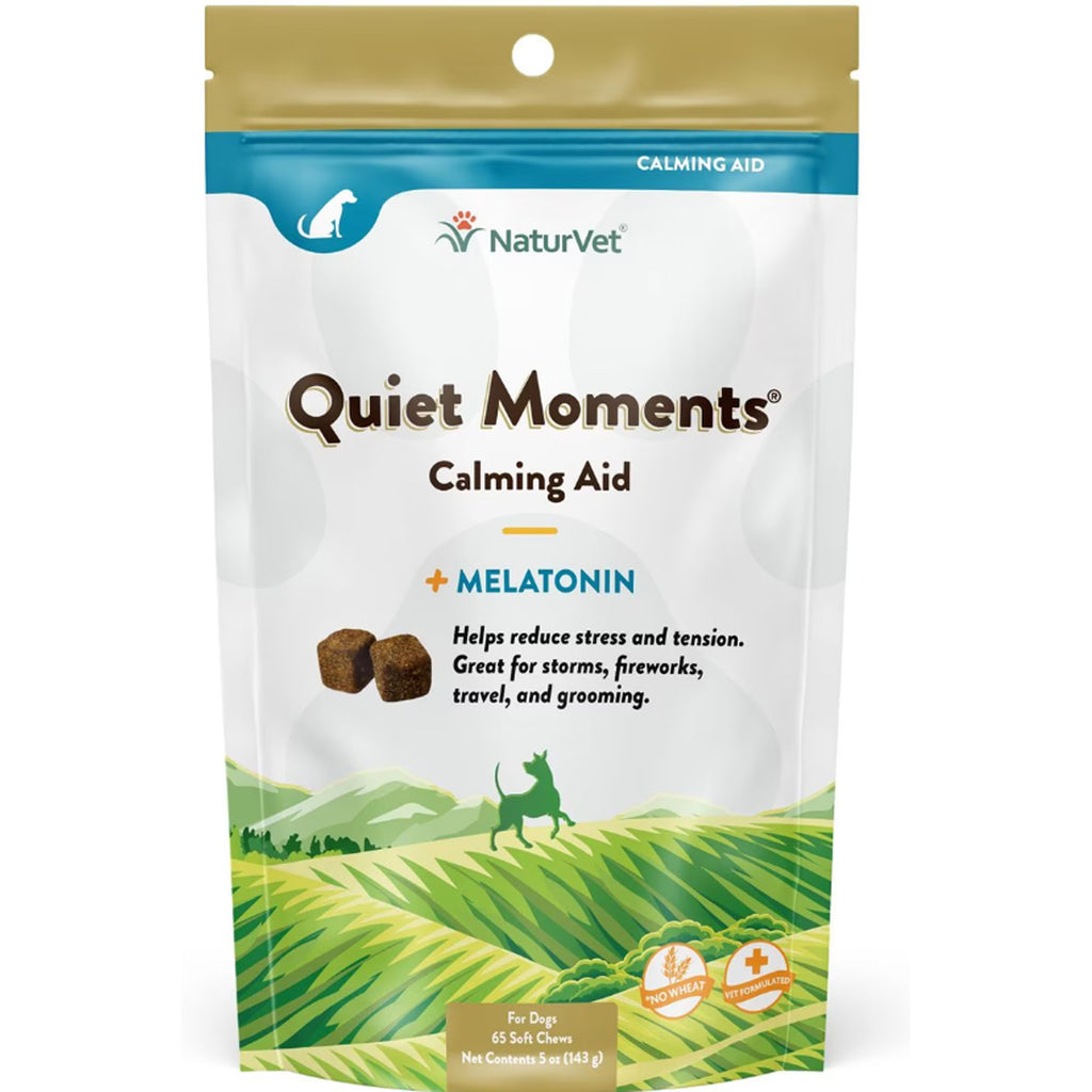 Package of NaturVet Quiet Moments Calming Aid with a scenic design on a white background
