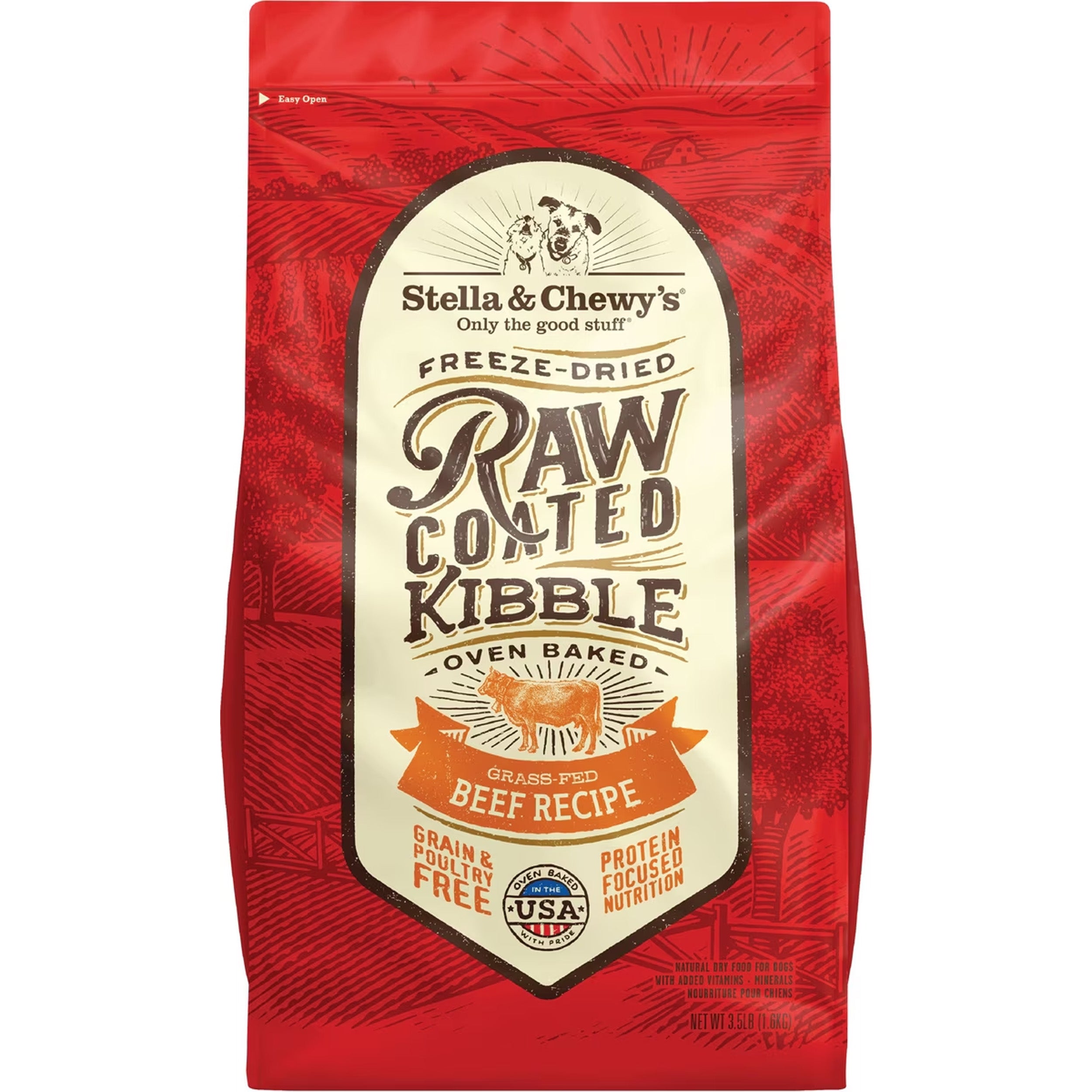 Stella & Chewy's Raw Coated Grass-Fed Beef Recipe Grain-Free Dry Dog Food, 3.5-lb bag