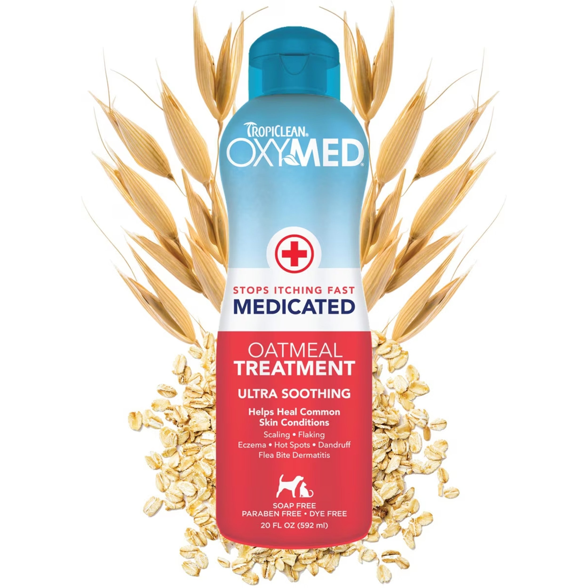 TropiClean OxyMed Medicated Itch Relief Oatmeal Dog Conditioner Treatment Rinse, 20-fl oz bottle