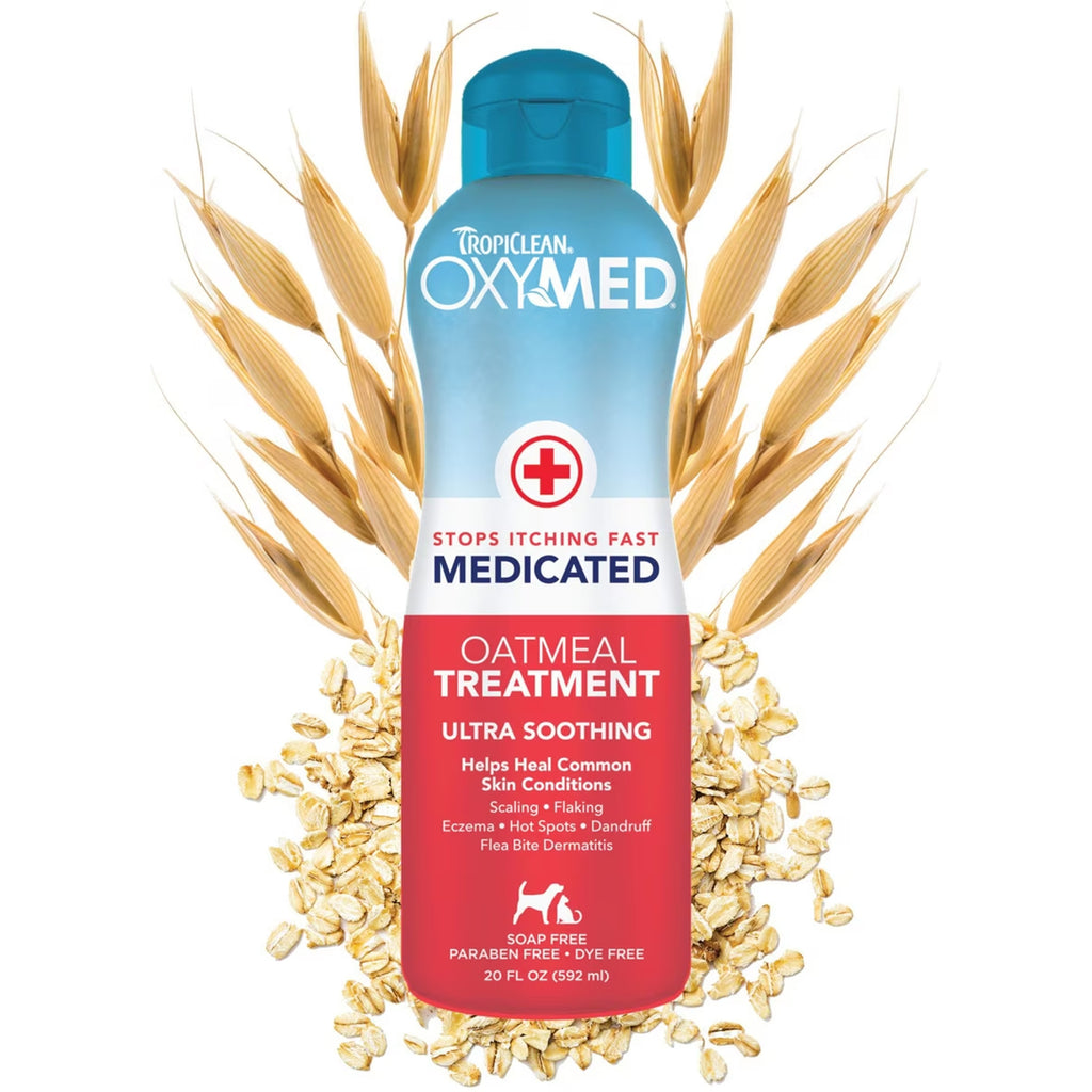 TropiClean OxyMed Medicated Itch Relief Oatmeal Dog Conditioner Treatment Rinse, 20-fl oz bottle