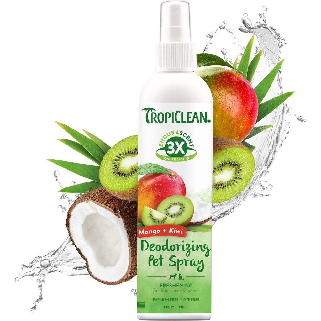 TropiClean EnduraScent Mango Kiwi Scented Dog & Cat Deodorizing Spray, 8-fl oz bottle