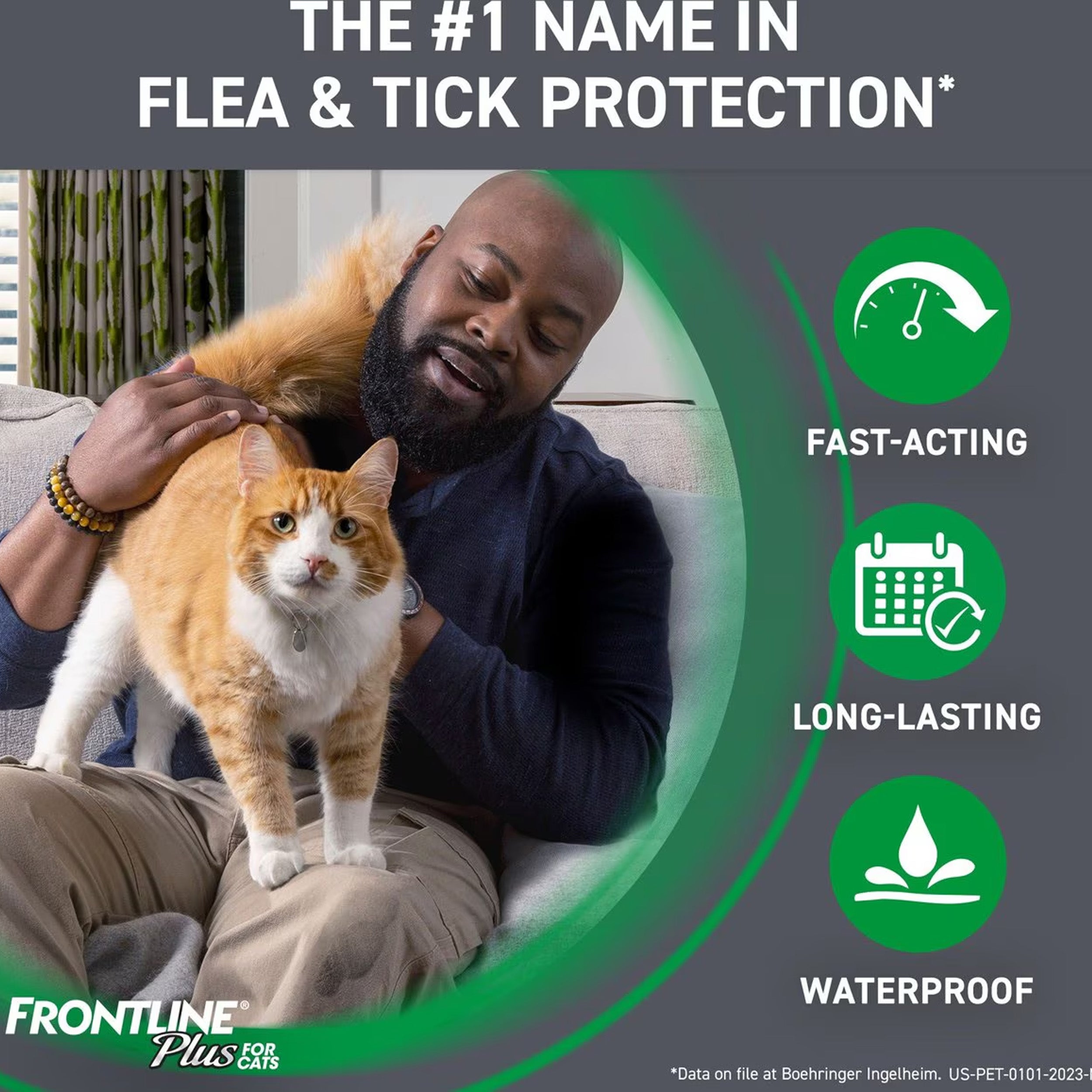Frontline Plus Flea & Tick Spot Treatment for Cats, over 1.5 lbs, 3 Doses (3-6mos. supply)