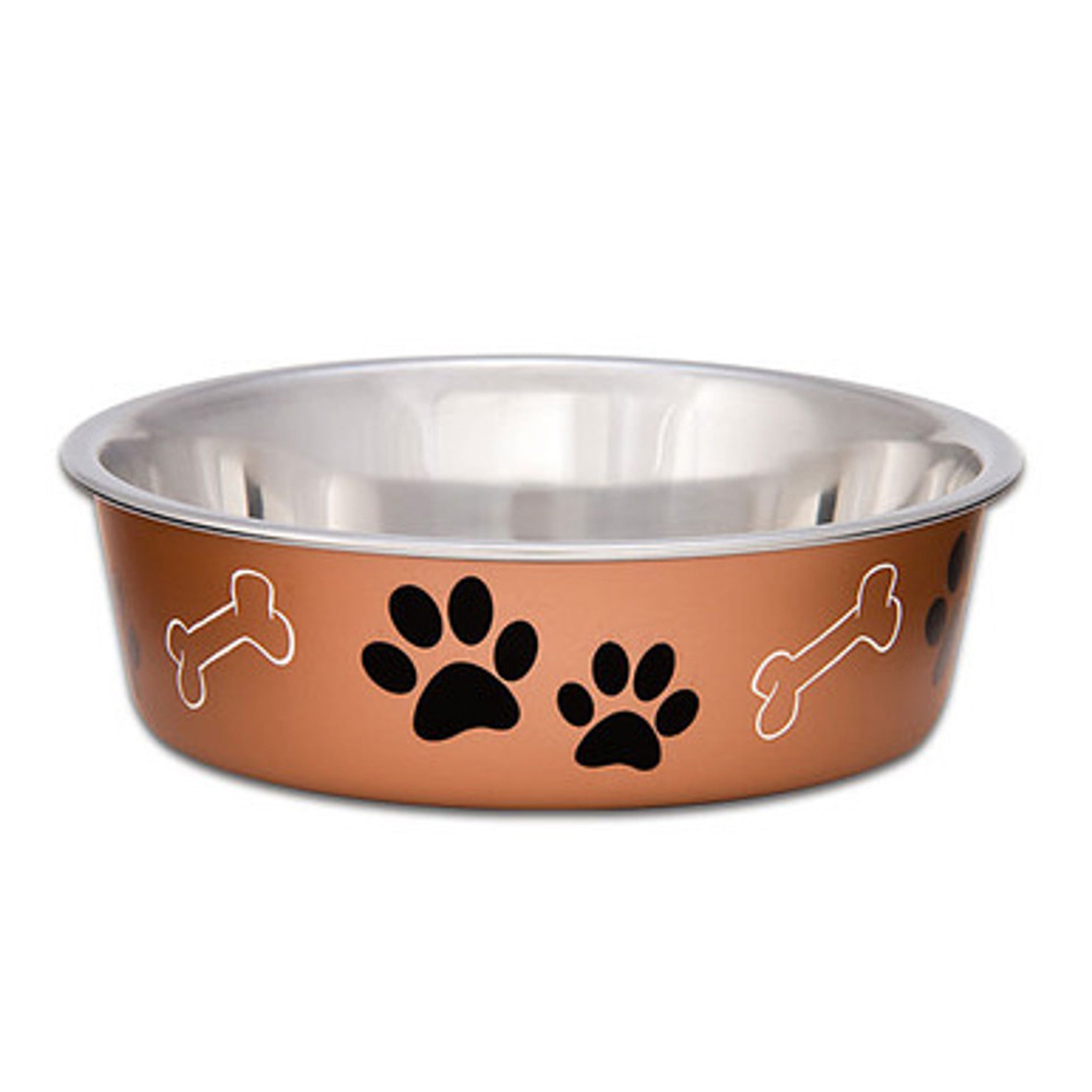 Loving Pets Stainless Steel Dog Bowl, Paw Print & Bone