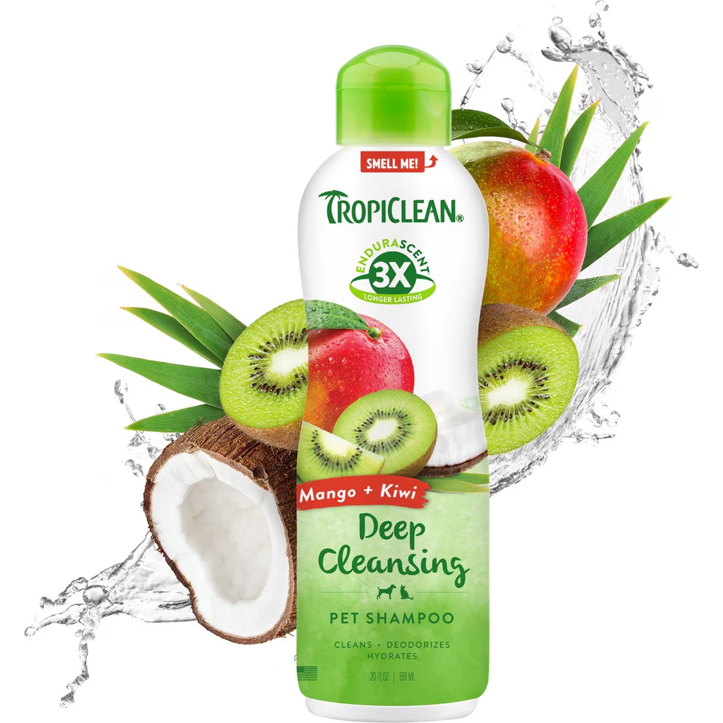 TropiClean EnduraScent Mango Kiwi Scented Dog & Cat Shampoo, 20-fl oz bottle