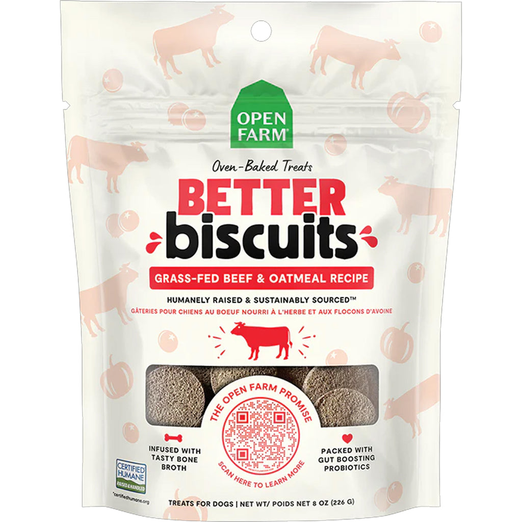 Dog Better Biscuits Grass-Fed Beef & Oatmeal Recipe Treats 8OZ