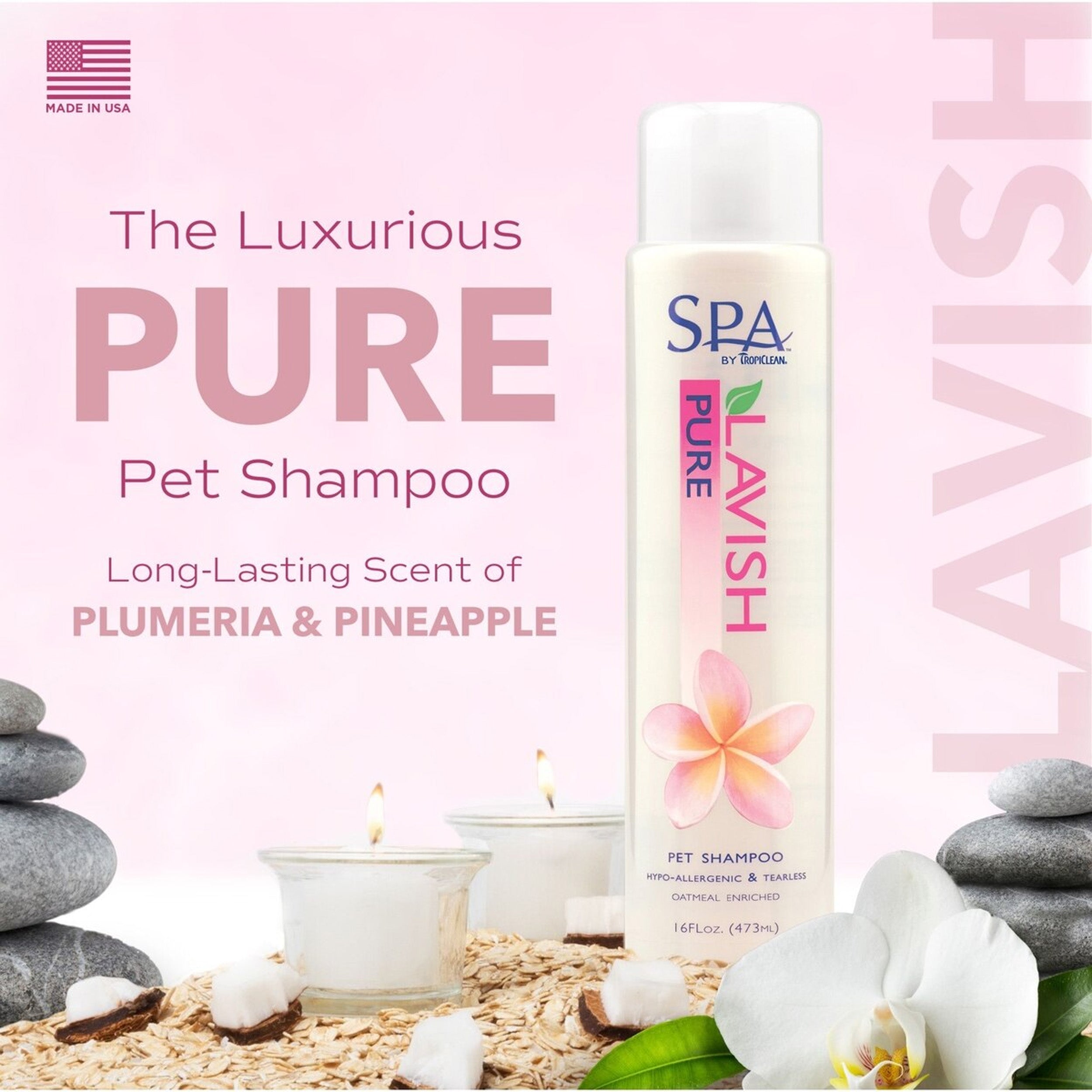 TropiClean Spa Pure Hypoallergenic Sensitive Skin Dog & Cat Shampoo, 16-fl oz bottle