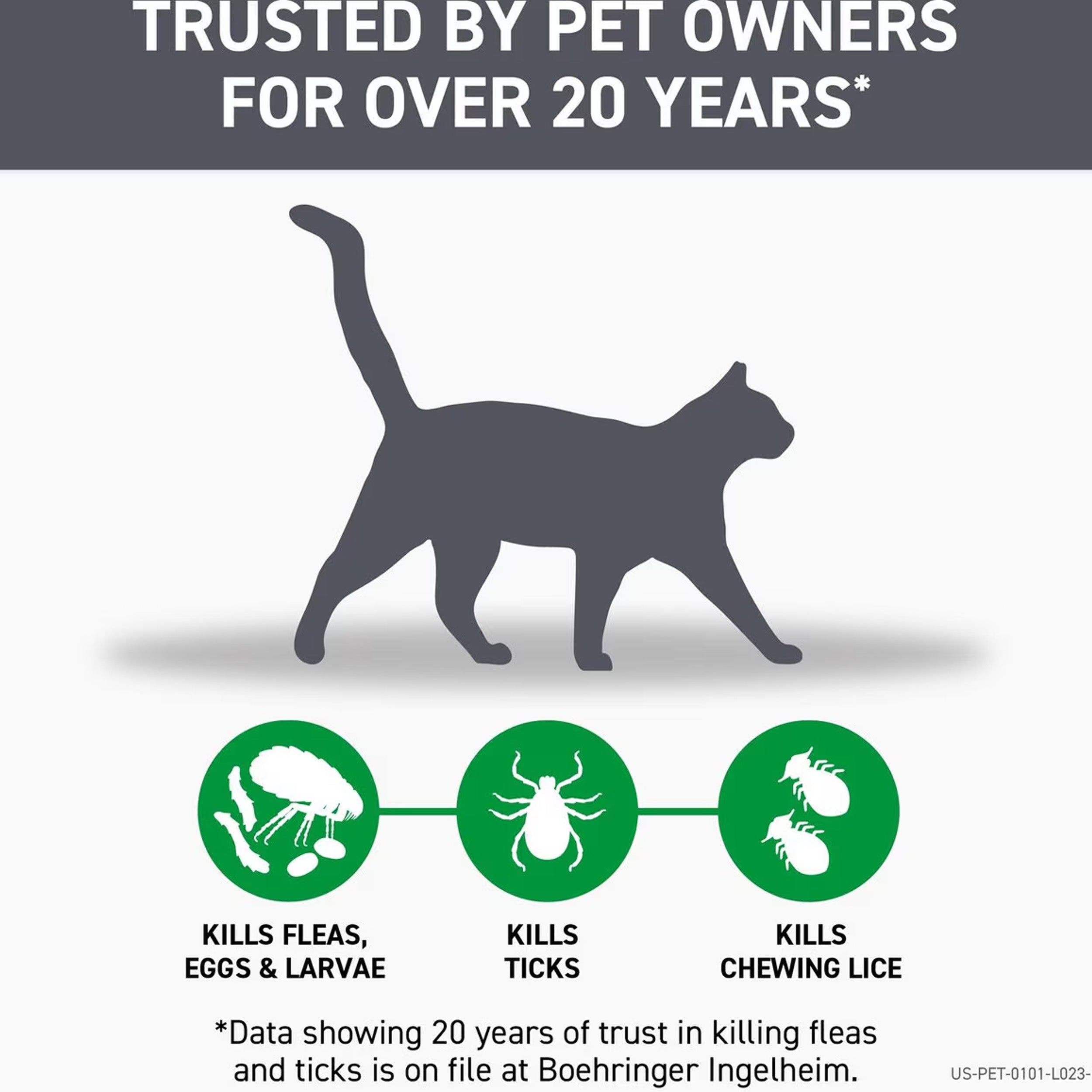 Frontline Plus Flea & Tick Spot Treatment for Cats, over 1.5 lbs, 3 Doses (3-6mos. supply)