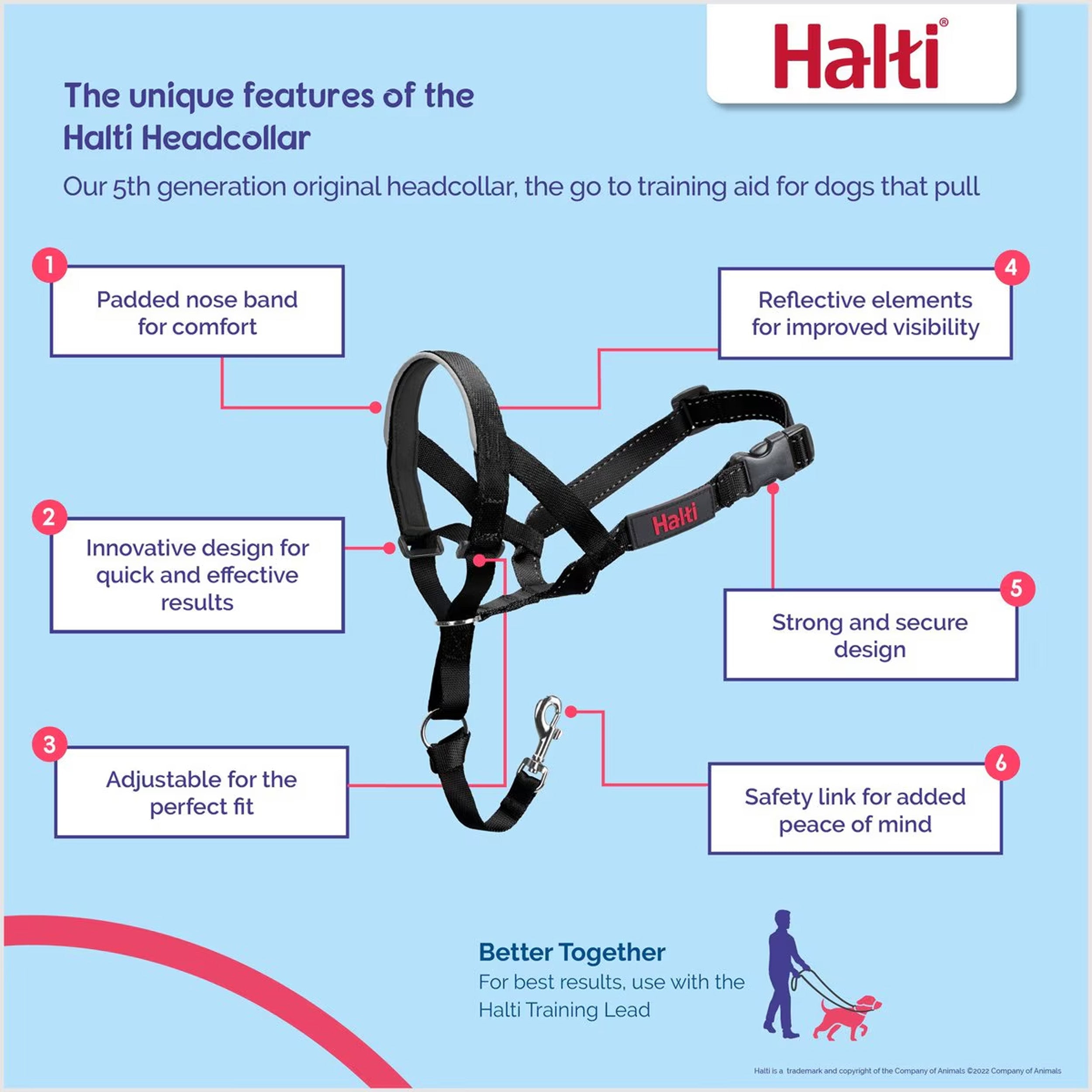 Halti OptiFit Nylon Padded No Pull Dog Headcollar