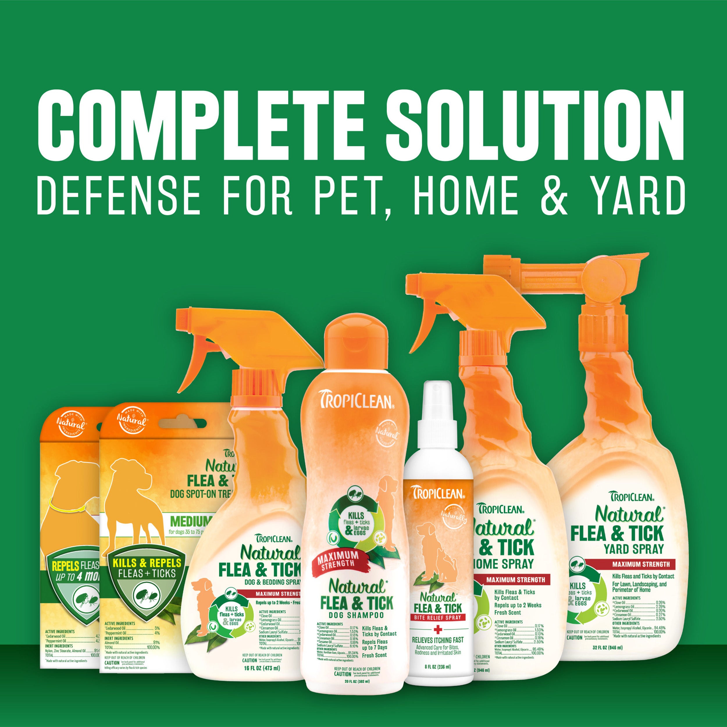 TROPICLEAN NATURAL FLEA & TICK SPOT ON TREATMENT MEDIUM DOG 3CT