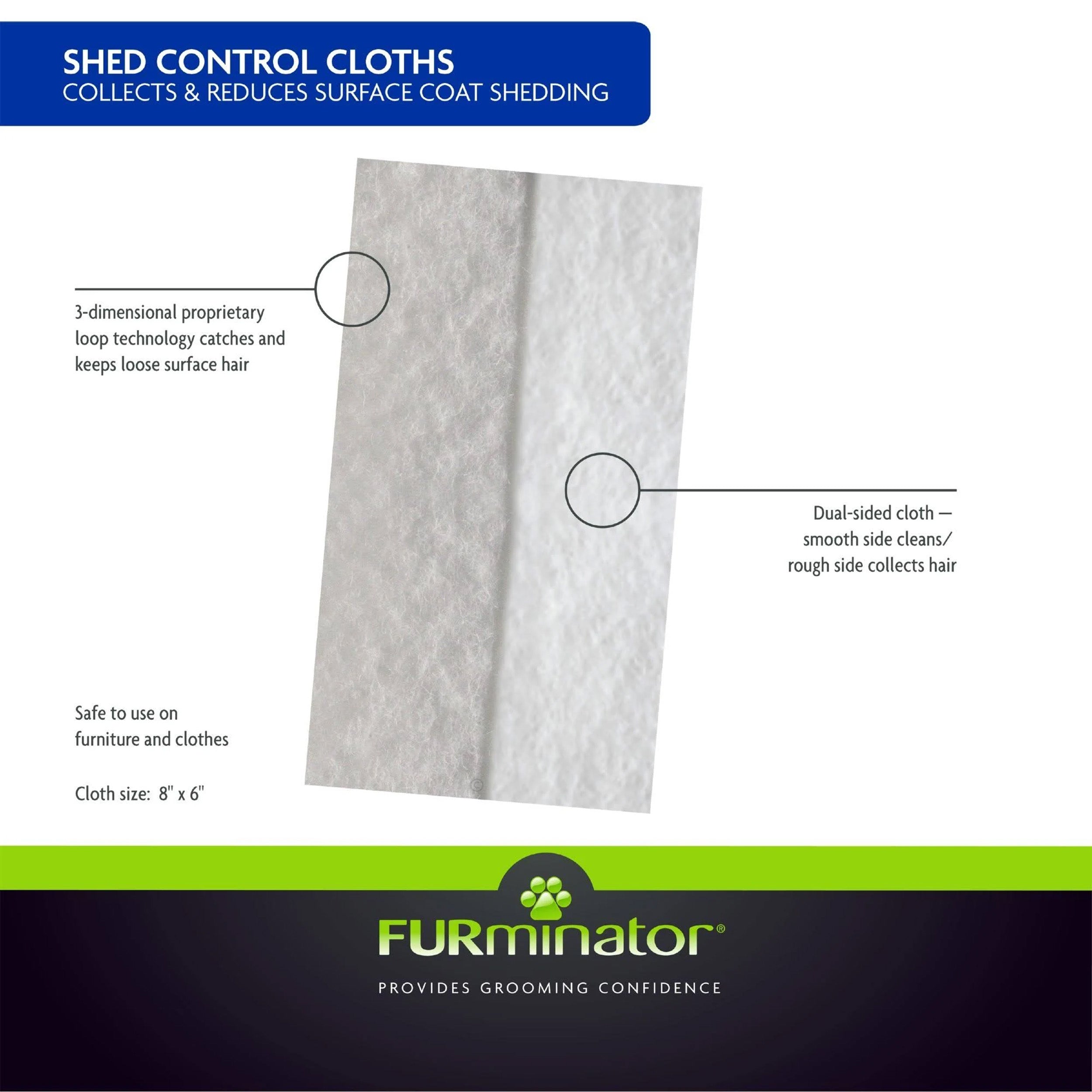FURminator Dog Shed Control Cloths, 12-Count