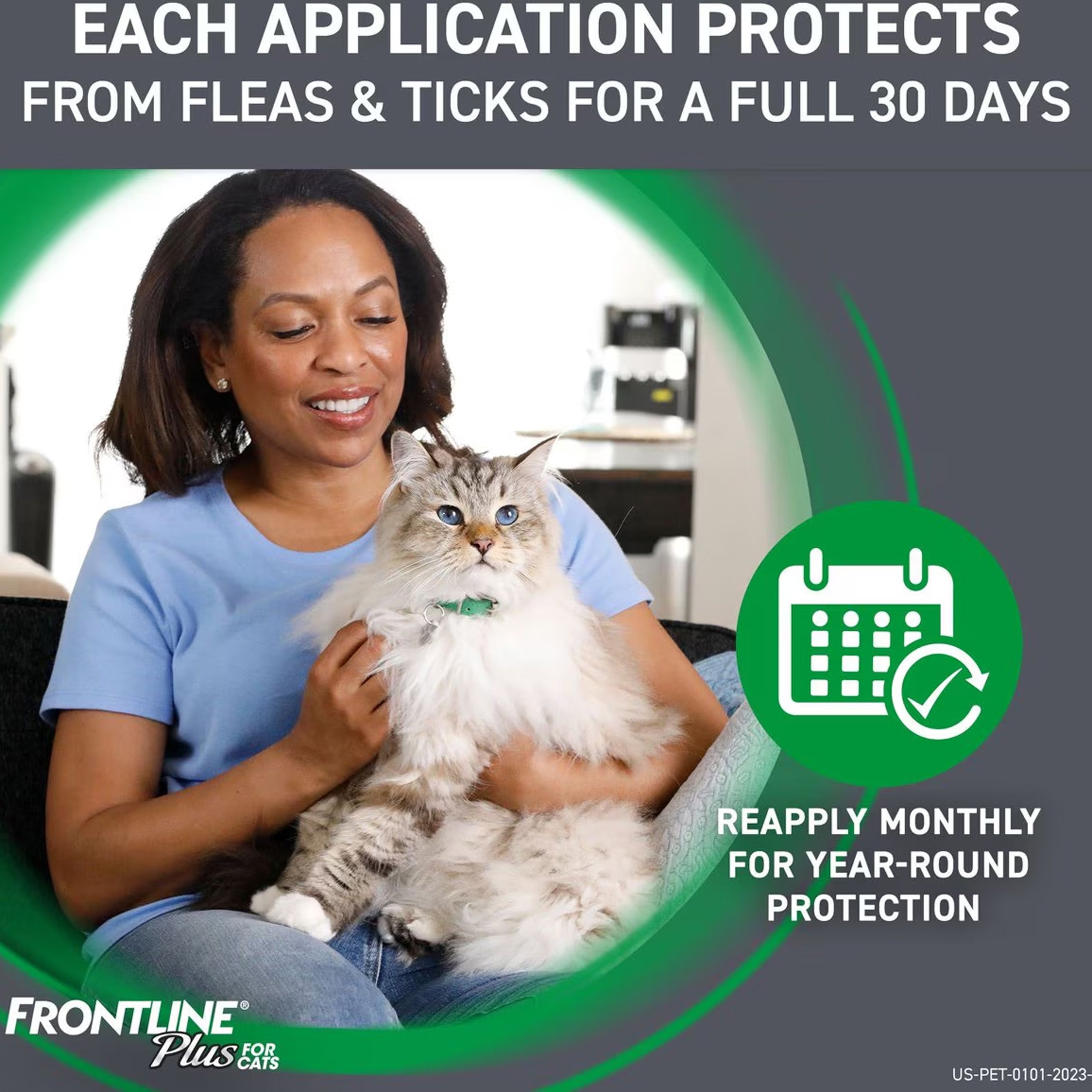 Frontline Plus Flea & Tick Spot Treatment for Cats, over 1.5 lbs, 3 Doses (3-6mos. supply)
