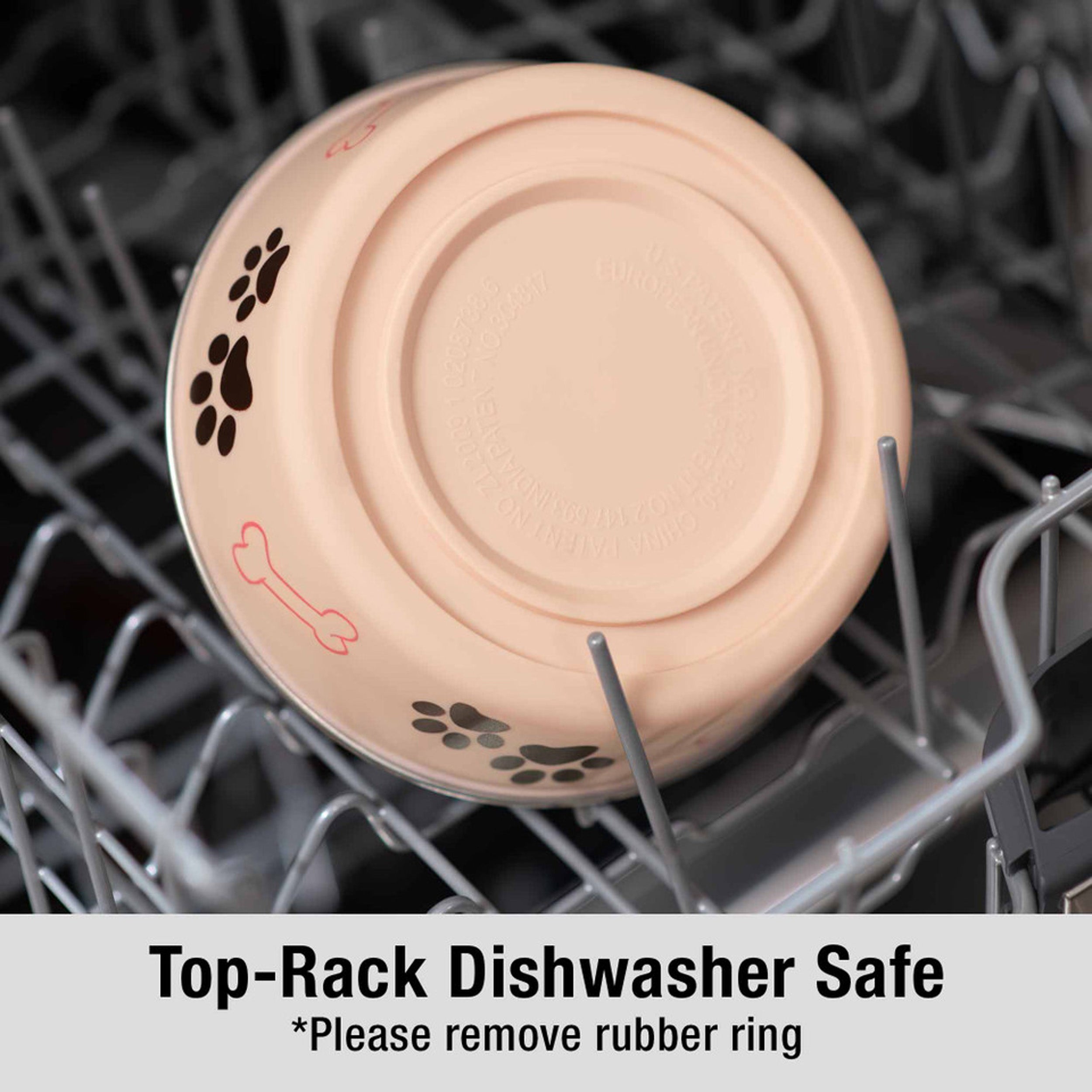 Loving Pets Stainless Steel Dog Bowl, Paw Print & Bone