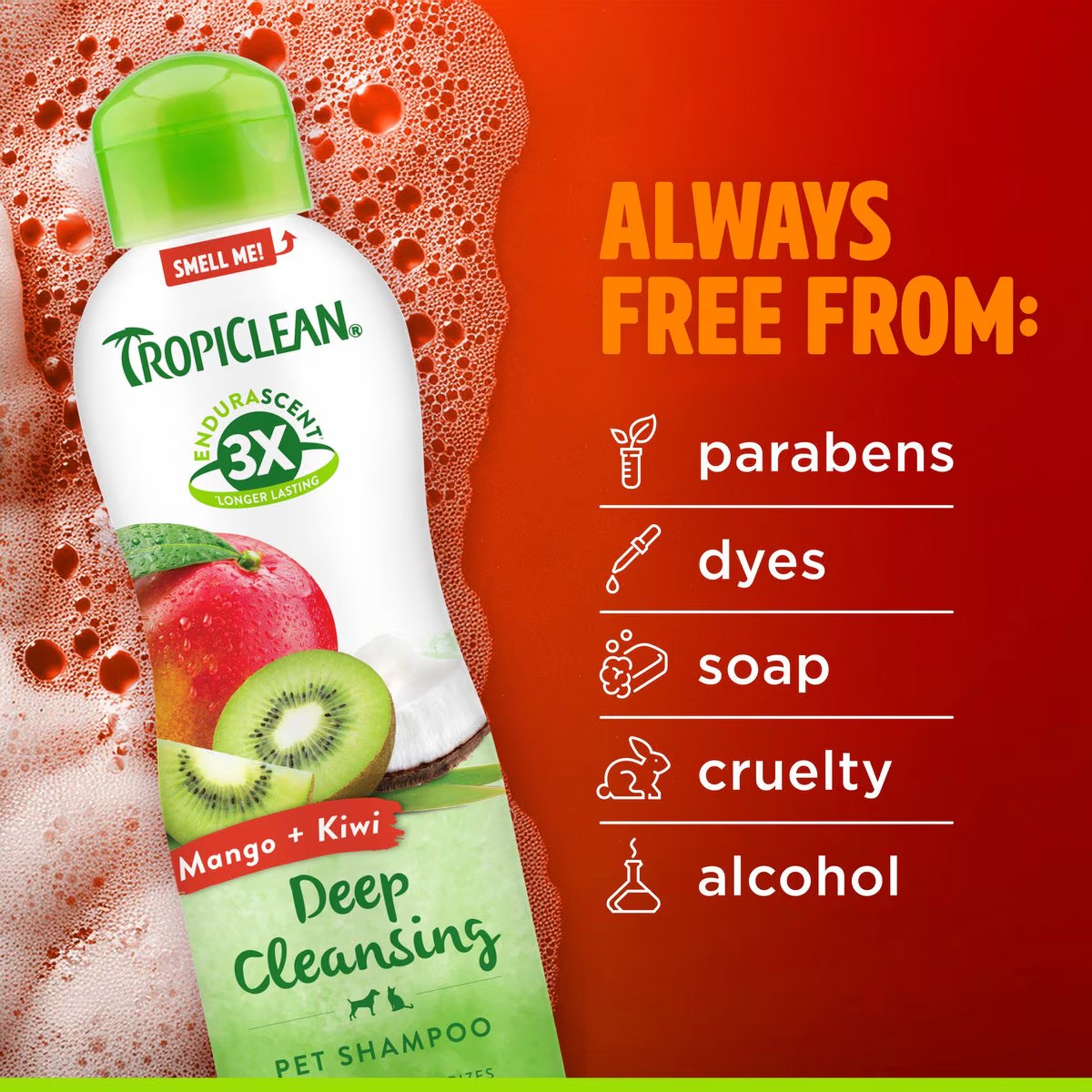 TropiClean EnduraScent Mango Kiwi Scented Dog & Cat Shampoo, 20-fl oz bottle