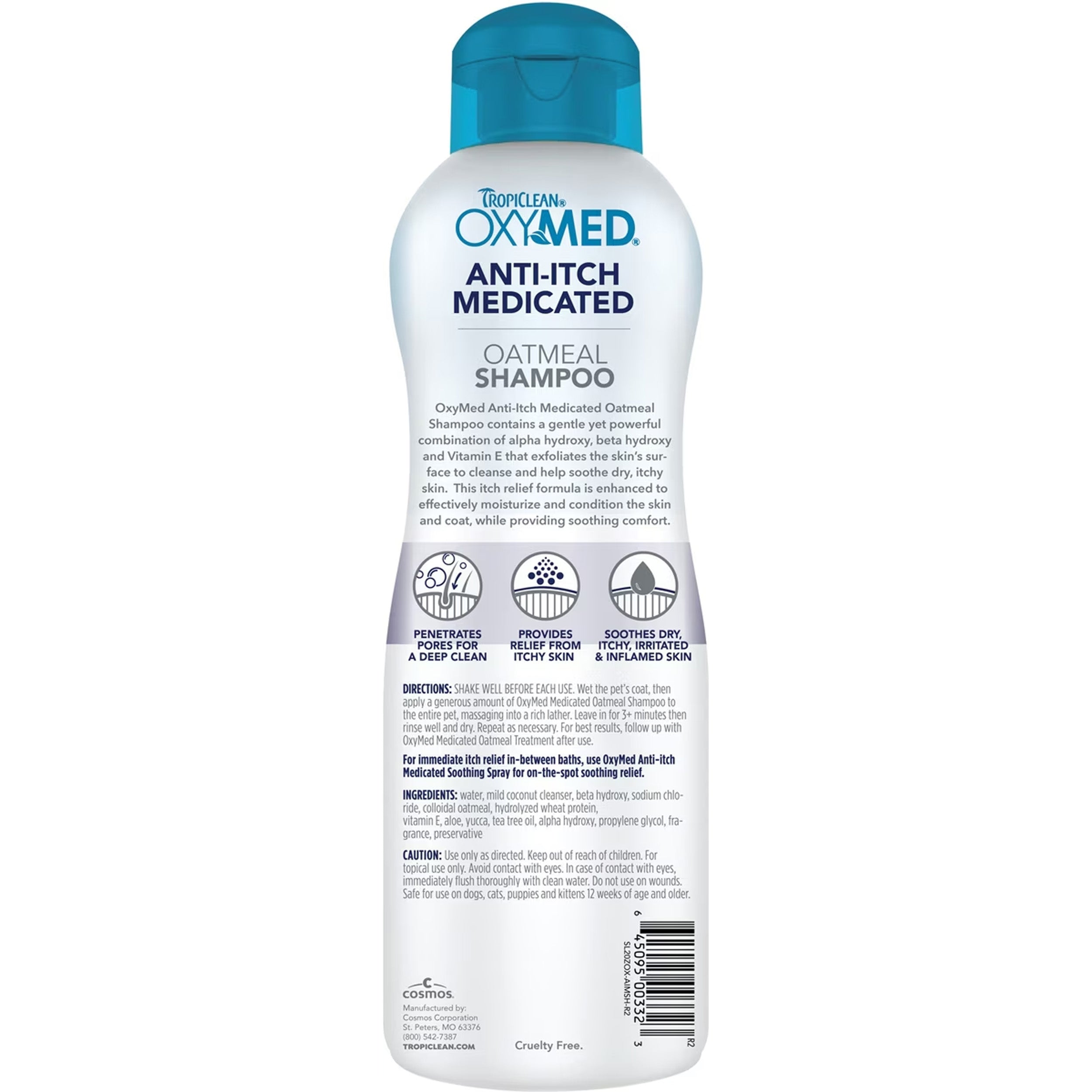 TropiClean OxyMed Medicated Anti-Itch Dog Shampoo, 20-fl oz bottle