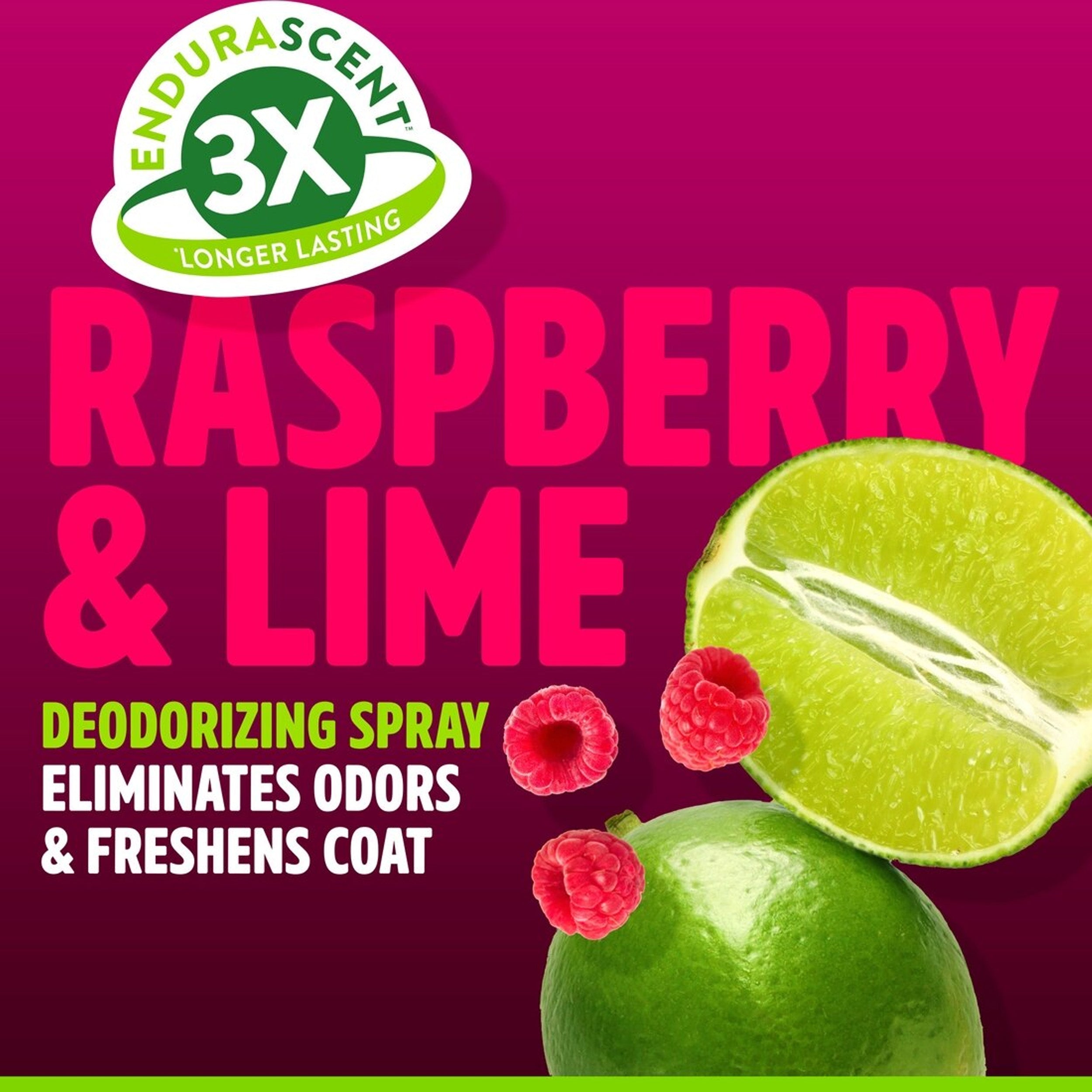TropiClean EnduraScent Raspberry Lime Scented Dog & Cat Deodorizing Spray, 8-fl oz bottle