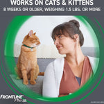 Load image into Gallery viewer, Frontline Plus Flea &amp; Tick Spot Treatment for Cats, over 1.5 lbs, 3 Doses (3-6mos. supply)
