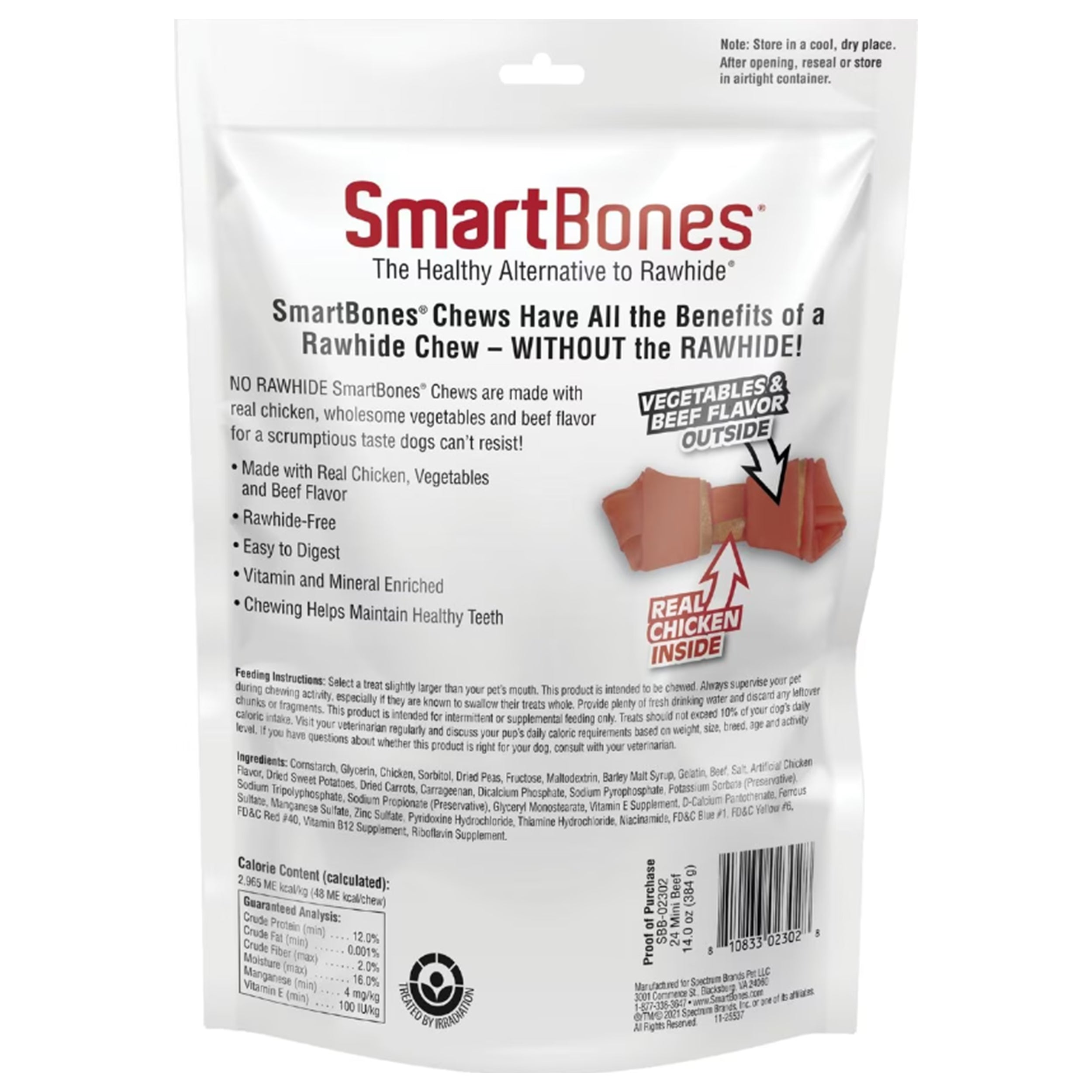 SmartBones Mini Beef Chew Bones Dog Treats, 24 Count