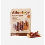 Load image into Gallery viewer, Biteology Duck Wrapped Fish stick Dog Chews, 10oz

