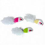Load image into Gallery viewer, 3-Piece Multi Color Mice Toy With Feather Tail Cat Toy
