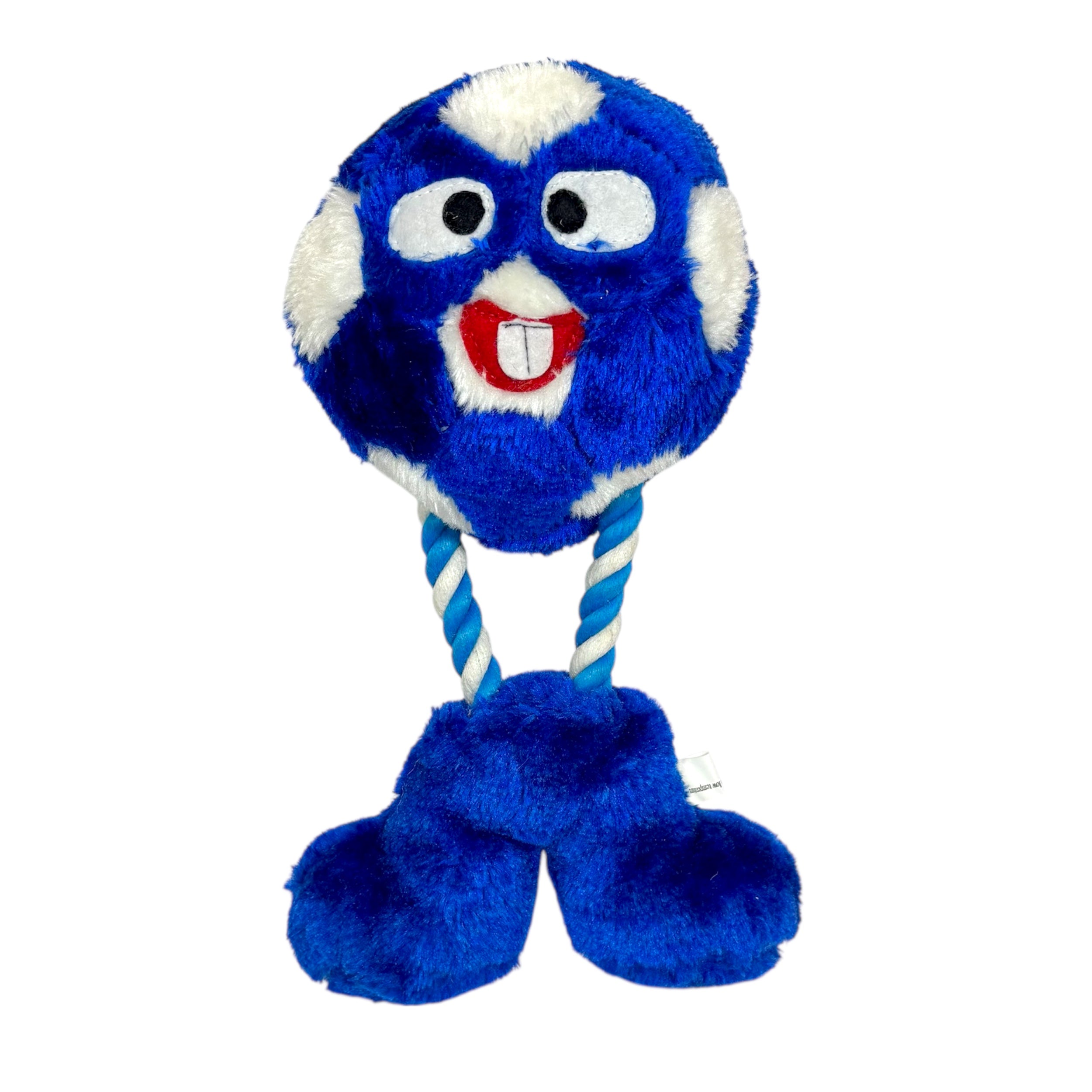 Blue Plush Soccer Ball Dog Toy