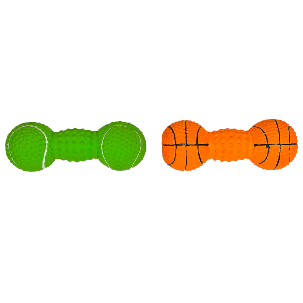 Dumbbell Squeaky Toy, 3-in