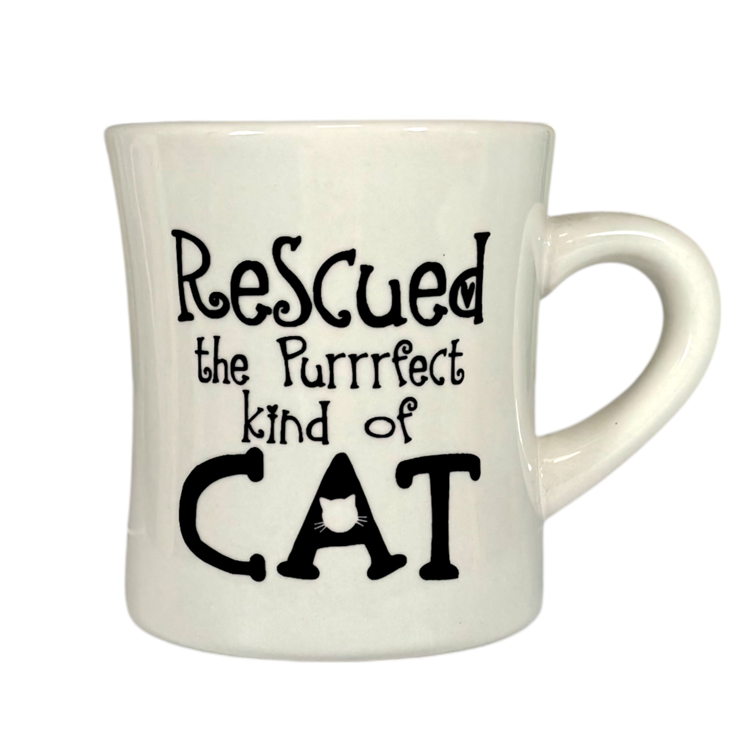 Diner Mug - Rescued The Purrrfect Kind Of Cat