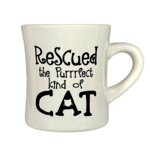 Diner Mug - Rescued The Purrrfect Kind Of Cat