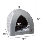 Load image into Gallery viewer, Linen Tent Covered Cat &amp; Dog Bed, Gray Lattice
