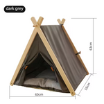 Load image into Gallery viewer, HZYSHH Modern Wooden Teepee Pet Tent With Bed, 5 Colors
