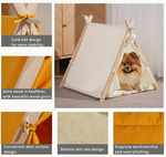 Load image into Gallery viewer, HZYSHH Modern Wooden Teepee Pet Tent With Bed, 5 Colors
