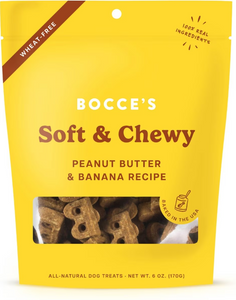 BOCCE'S BAKERY DOG SOFT & CHEWY PEANUT BUTTER BANANA 6OZ